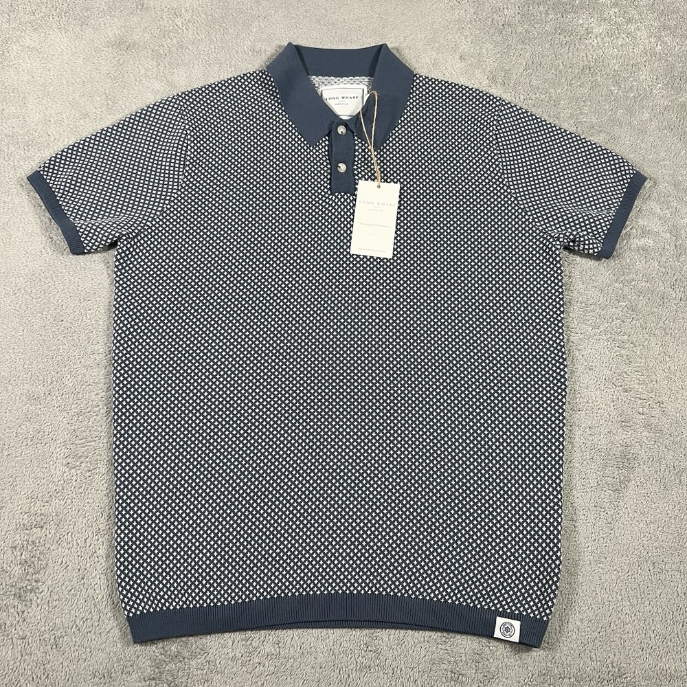 Long Wharf Supply Polo Shirt Mens Small Edgartown SeaWell Knit Stretch Preppy